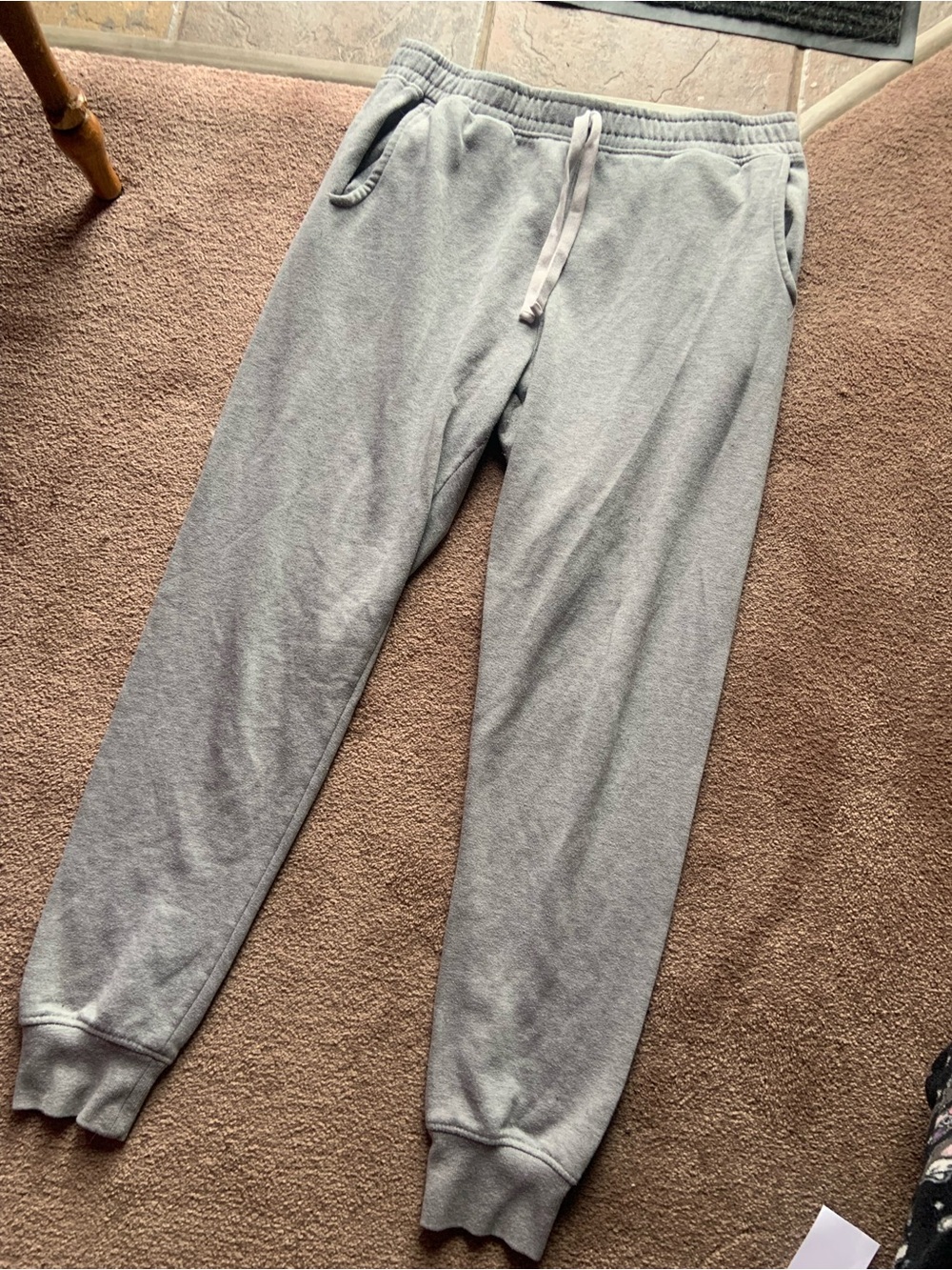 Light Gray Jogger Sweatpants with Drawstring